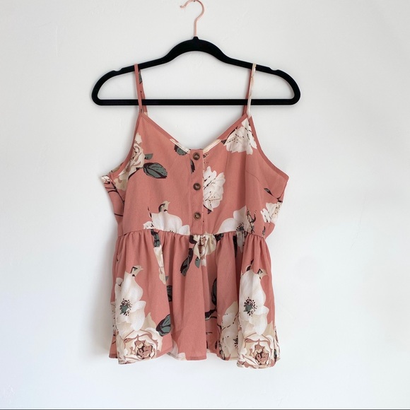 SHEIN Tops - SHEIN | Pink Floral Babydoll Blouse
